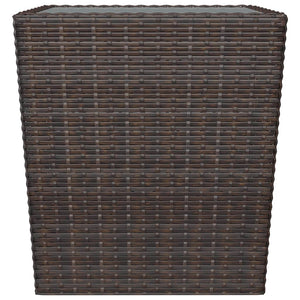 Caféset 3 delar konstrotting och härdat glas brun