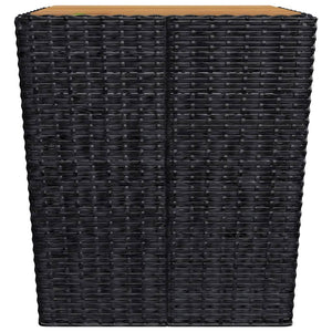 Caféset 3 delar konstrotting och akaciaträ svart