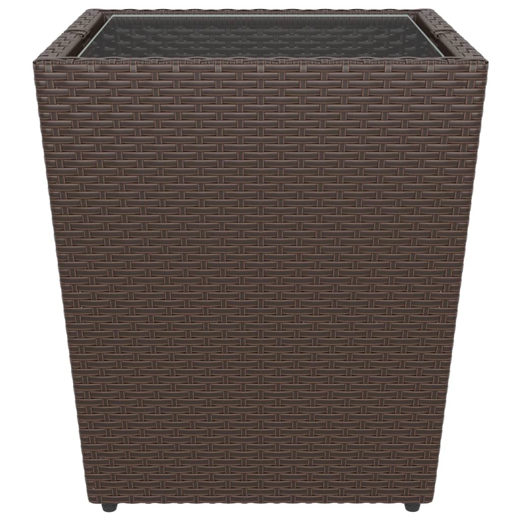 Caféset 5 delar konstrotting och härdat glas brun