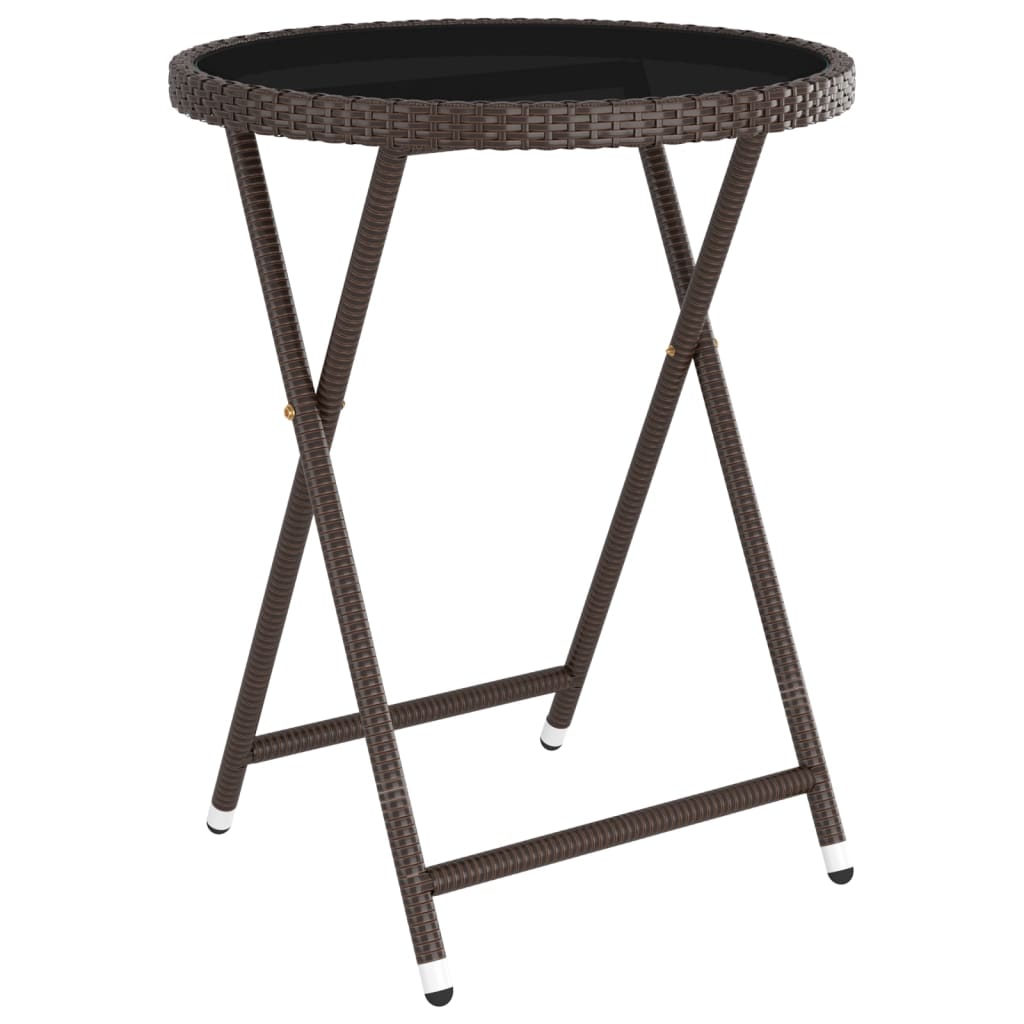 Caféset 5 delar konstrotting och härdat glas brun