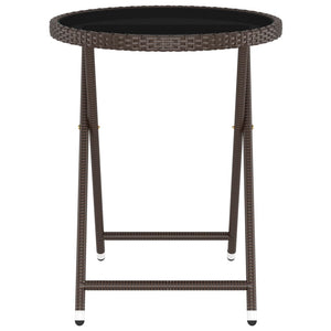 Caféset 5 delar konstrotting och härdat glas brun