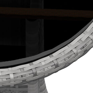 Caféset för trädgården 3 delar konstrotting grå