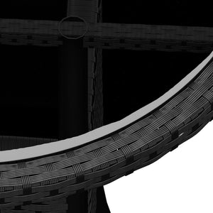 Caféset för trädgården 3 delar konstrotting svart