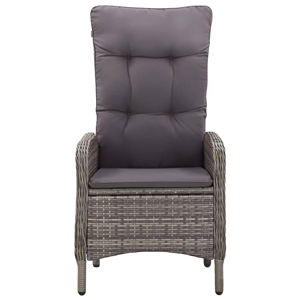 Caféset för trädgården 5 delar konstrotting grå