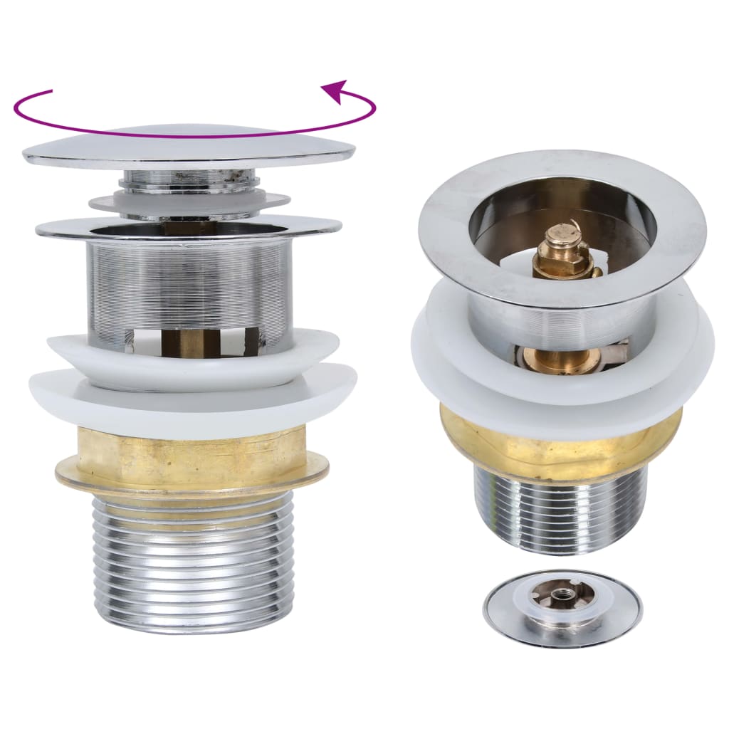 Bottenventil utan överflödesfunktion silver 6,4x6,4x9,1 cm