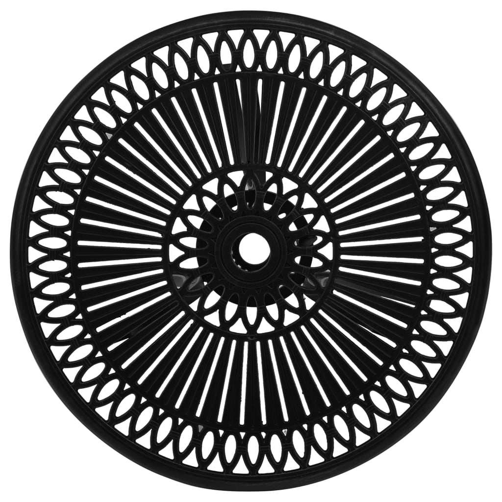 Caféset 3 delar gjuten aluminium svart