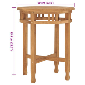 Cafébord Ø60x60 cm massiv teak