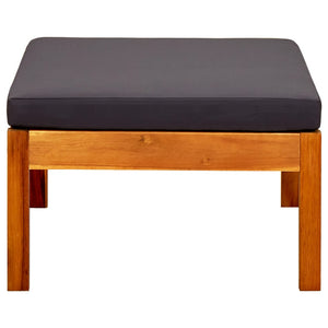 Trädgårdsbänk med baldakin och fotpallar massivt akaciaträ