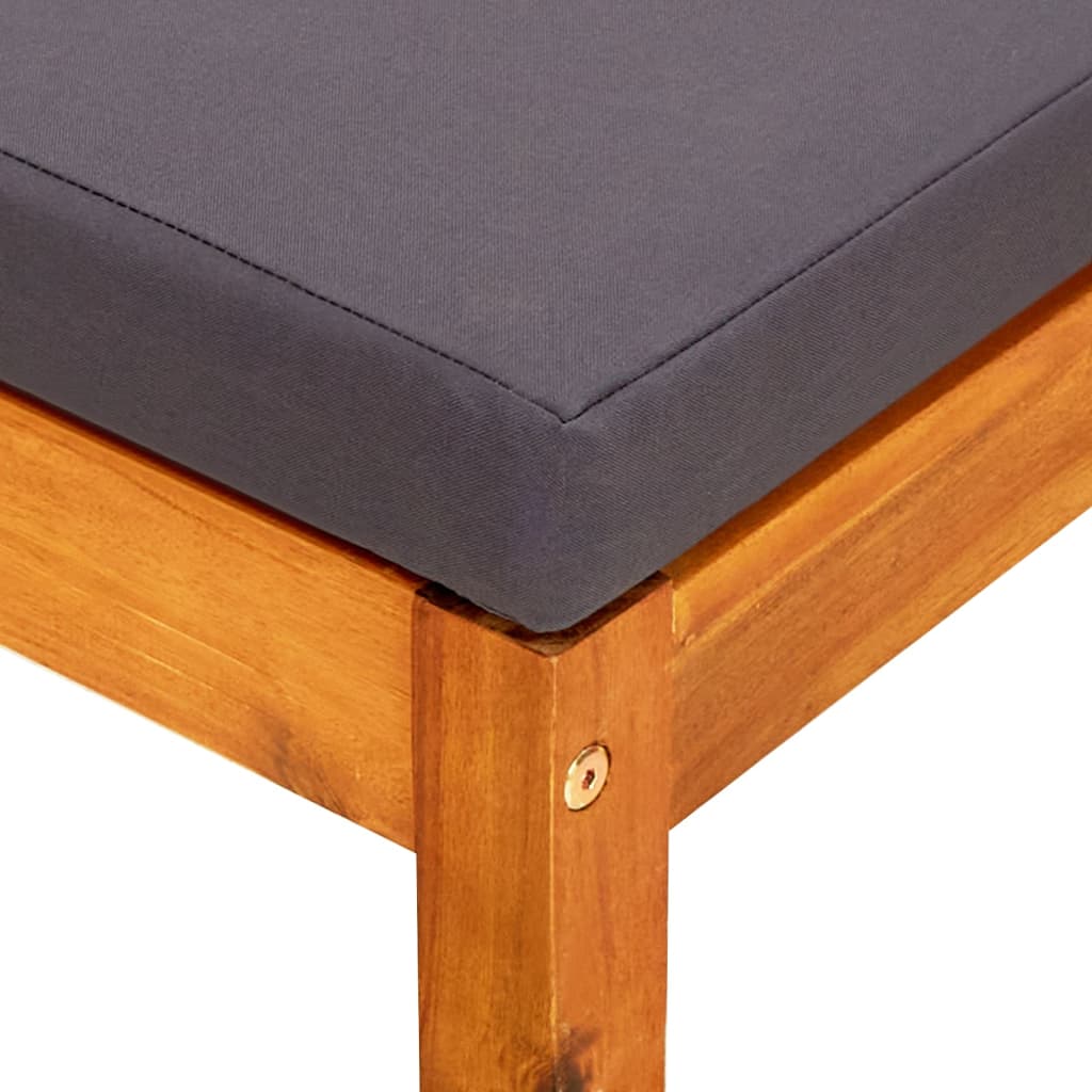 Trädgårdsbänk med baldakin och fotpallar massivt akaciaträ