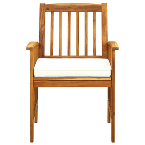 Matgrupp för trädgården med dynor 7 delar massivt akaciaträ