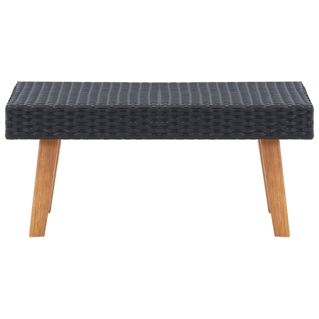 Loungegrupp för trädgården med dynor 2 delar konstrotting svart