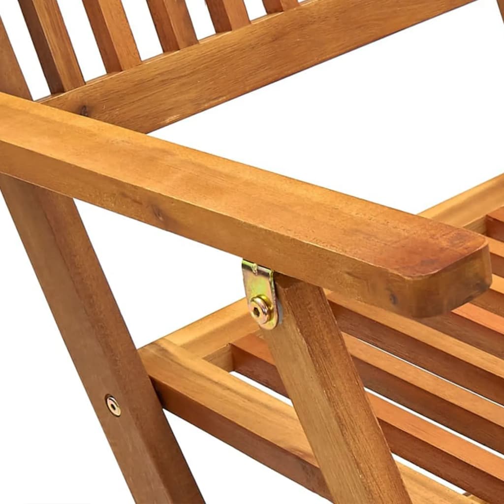 Hopfällbar matgrupp för trädgården 7 delar massivt akaciaträ