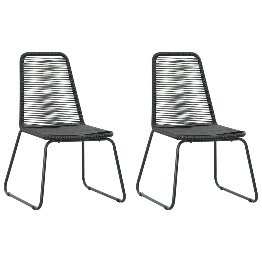 Matgrupp för trädgården 3 delar PVC-rotting svart och brun