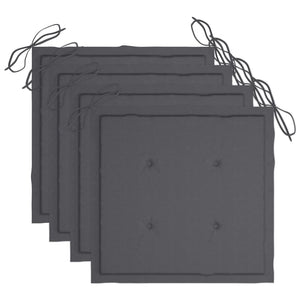 Trädgårdsstolar med dynor 4 st grå massivt akaciaträ