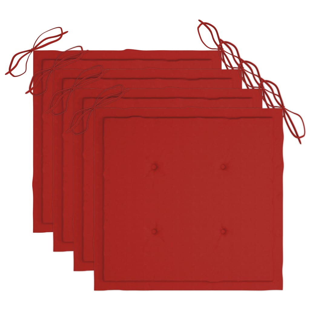 Trädgårdsstolar med dynor 4 st grå massivt akaciaträ