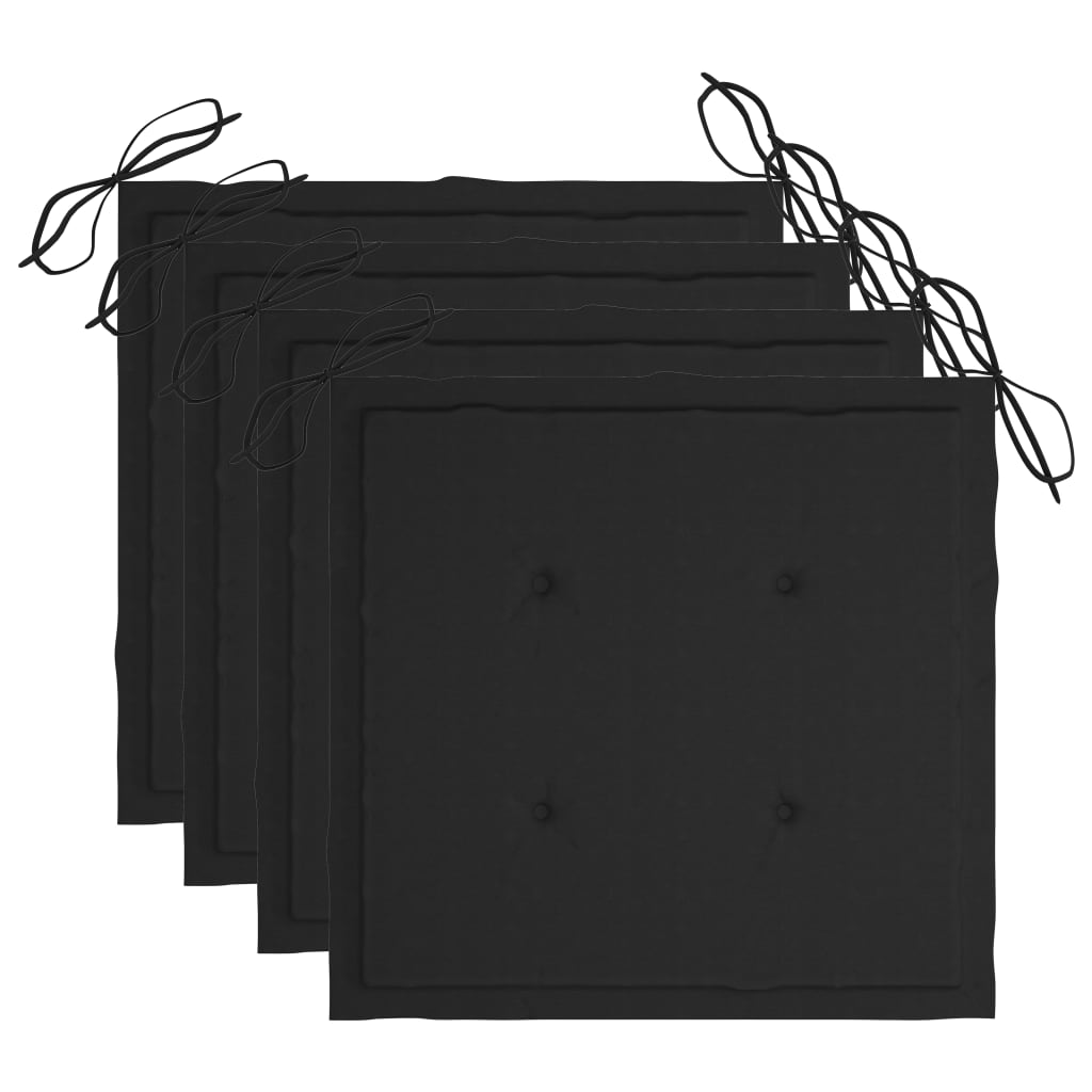 Trädgårdsstolar med dynor 4 st grå massivt akaciaträ