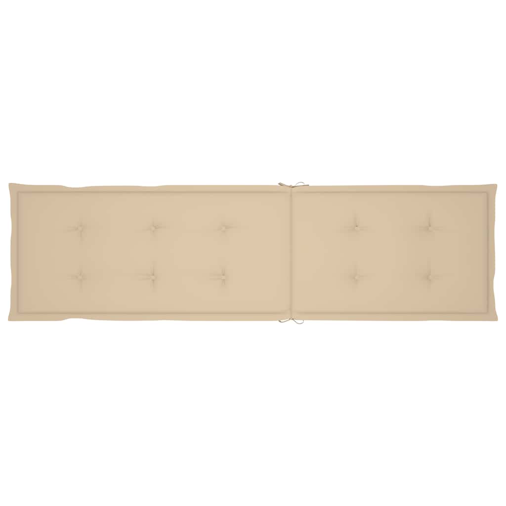 Däckstol med fotstöd och dyna massivt akaciaträ