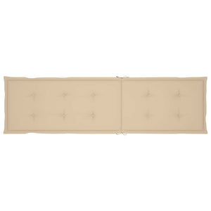 Däckstol med fotstöd och dyna massivt akaciaträ