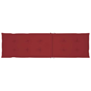 Däckstol med fotstöd och dyna massivt akaciaträ