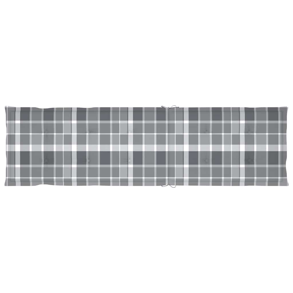 Däckstol med fotstöd och dyna massivt akaciaträ