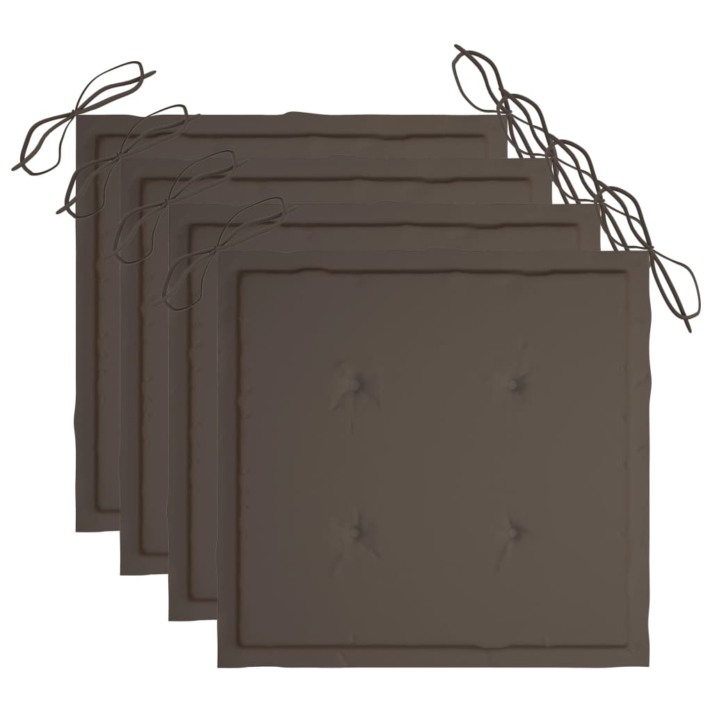 Trädgårdsstolar 3 st med dynor massivt akaciaträ