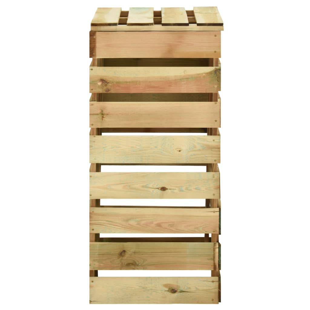 Ribbad trädgårdskompost 80x50x100 cm impregnerad furu