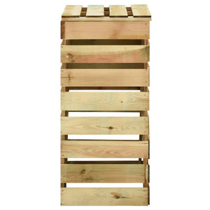 Ribbad trädgårdskompost 80x50x100 cm impregnerad furu