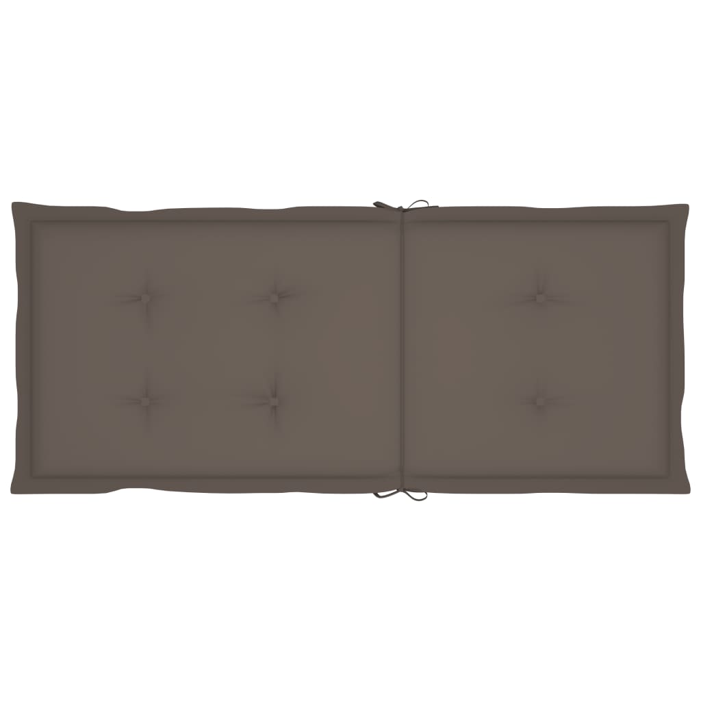 Trädgårdsstolar med taupe dynor 4 st massiv teak