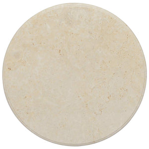 Bordsskiva gräddvit Ø60x2,5 cm marmor