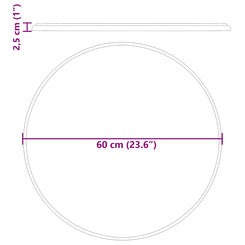 Bordsskiva gräddvit Ø60x2,5 cm marmor
