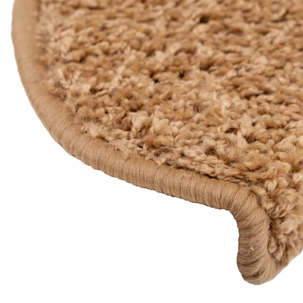 Trappmattor 10 st 65x21x4 cm beige halvrunda stora