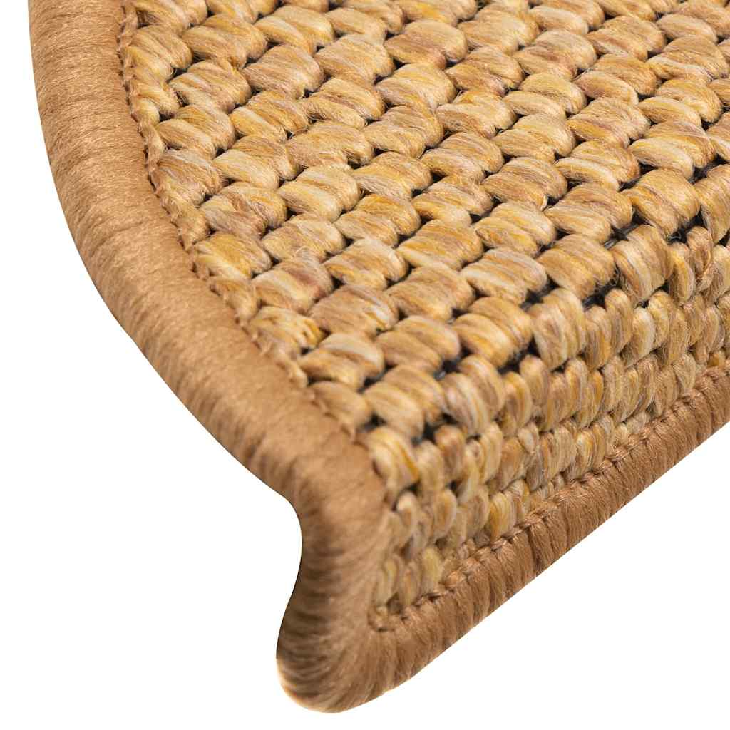 Trappstegsmattor självhäftande sisal 15 st 56x17x3 cm sisal