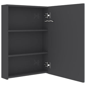 Spegelskåp med LED grå 50x13x70 cm