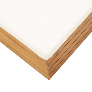 Utebord och fotpall med dyna massivt akaciaträ