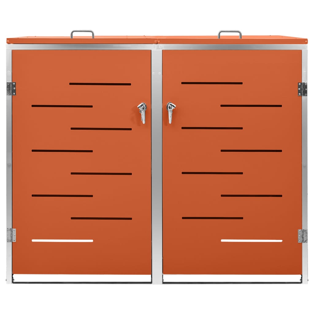 Skjul till två sopkärl 138x77,5x112,5 cm rostfritt stål