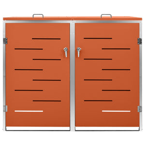 Skjul till två sopkärl 138x77,5x112,5 cm rostfritt stål