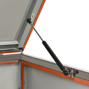 Skjul till fyra sopkärl 276,5x77,5x112,5 cm rostfritt stål