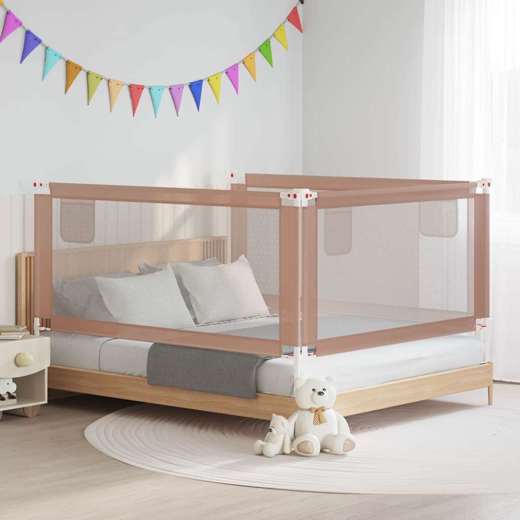 Sängskena för barn taupe 180x25 cm tyg