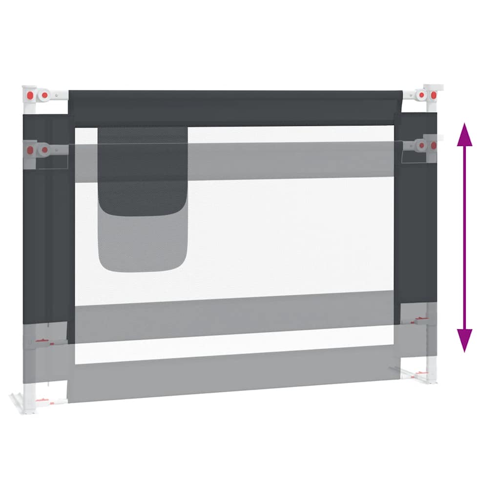 Sängskena för barn mörkgrå 90x25 cm tyg