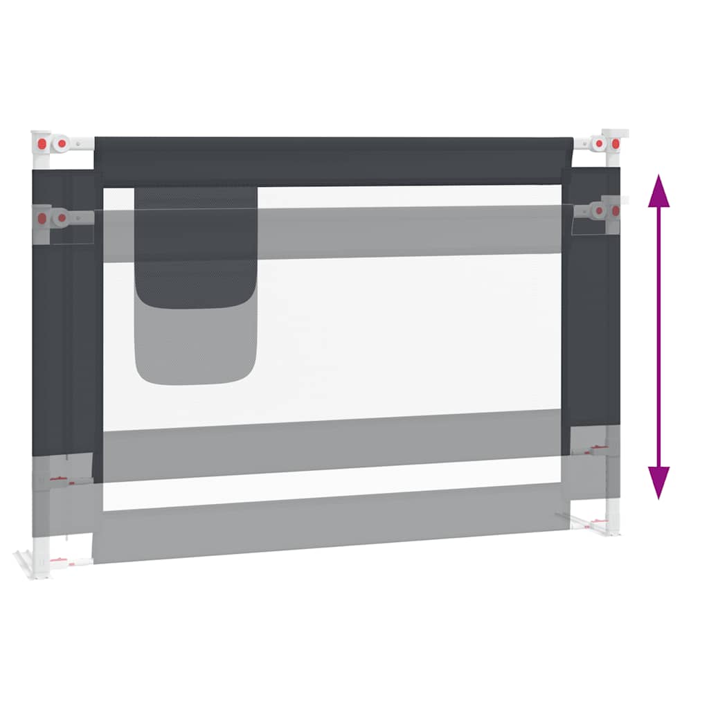 Sängskena för barn mörkgrå 100x25 cm tyg