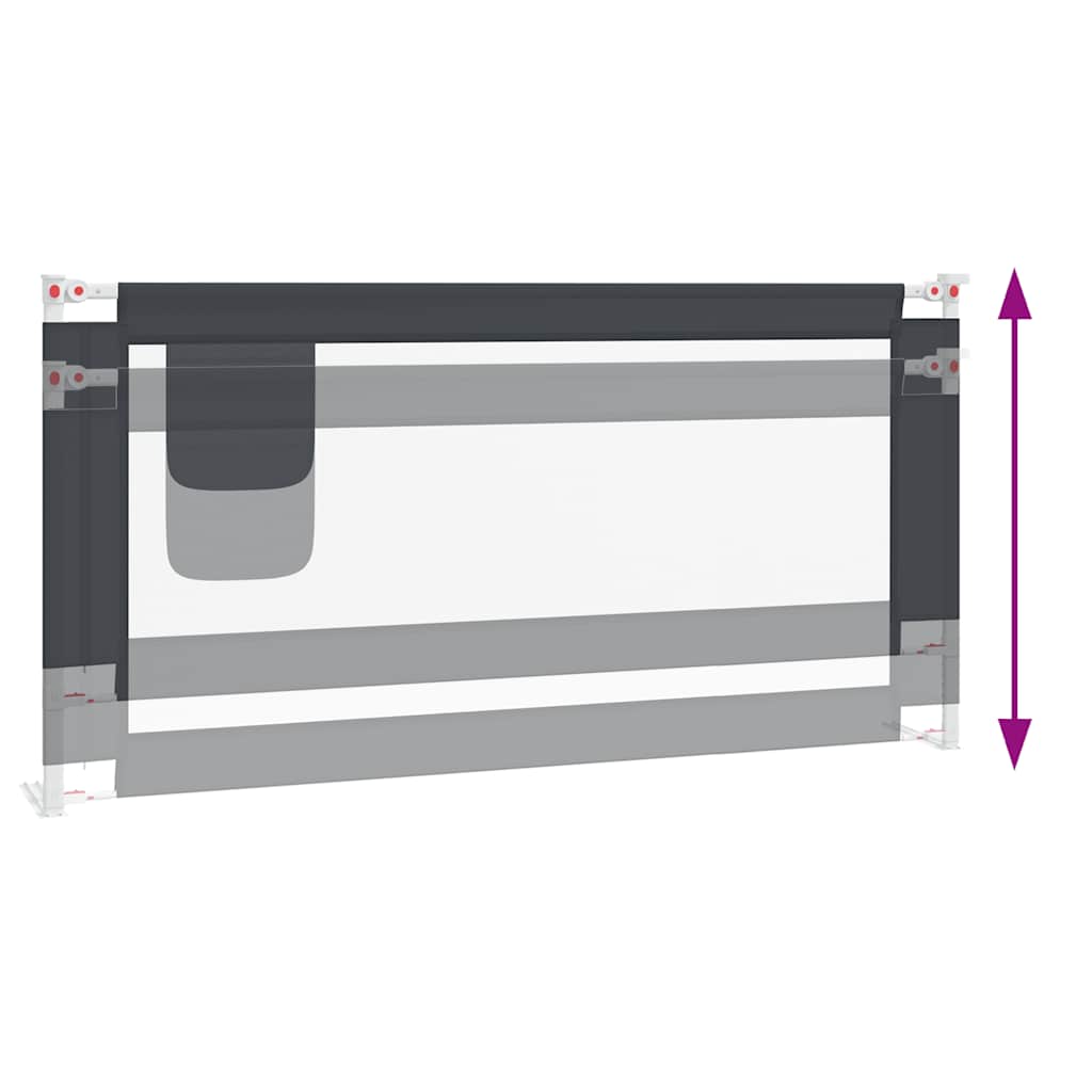 Sängskena för barn mörkgrå 180x25 cm tyg