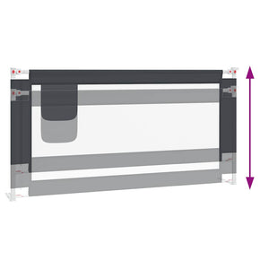 Sängskena för barn mörkgrå 180x25 cm tyg