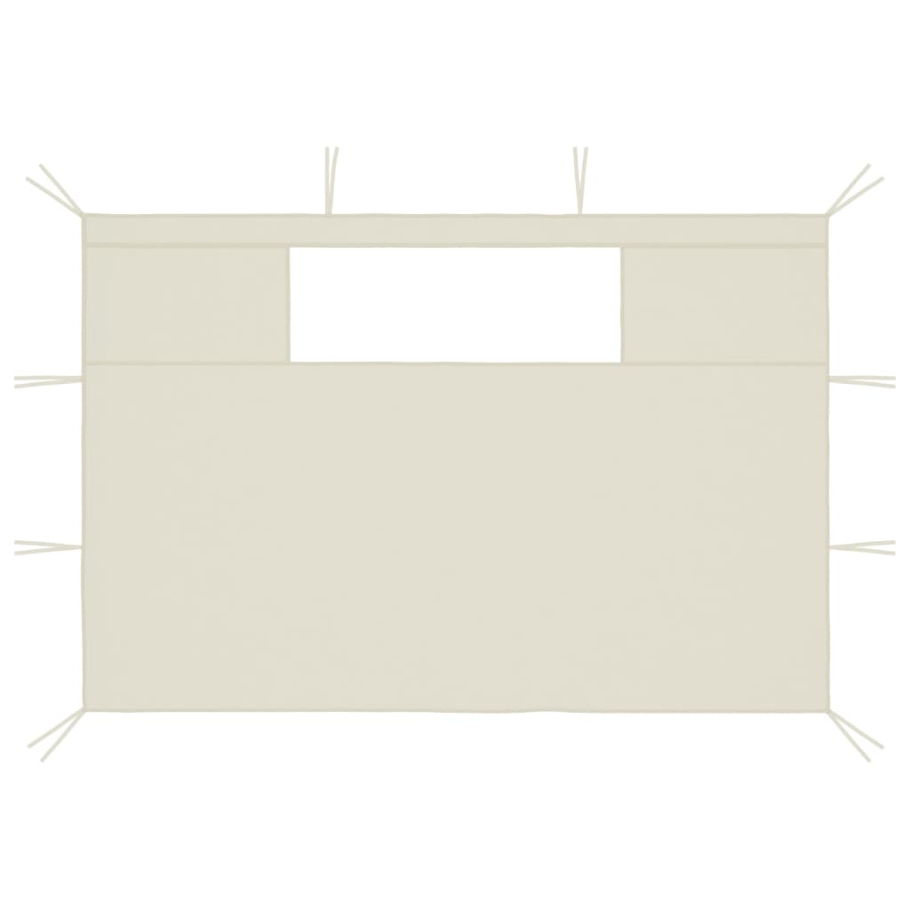 Sidoväggar med fönster till partytält 2 st gräddvit