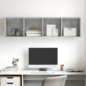 Väggmonterat tv-skåp betonggrå 37x37x142,5 cm konstruerat trä