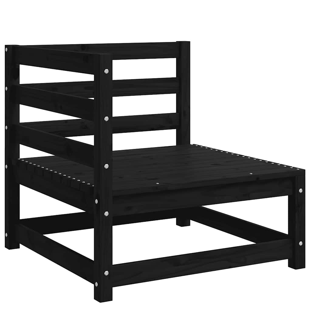 Loungegrupp för trädgården 2 delar svart massiv furu