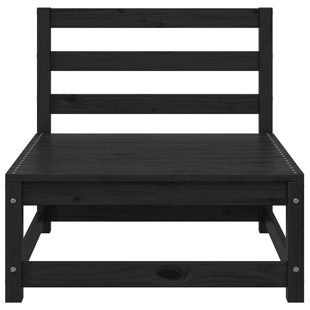 Loungegrupp för trädgården 3 delar svart massiv furu