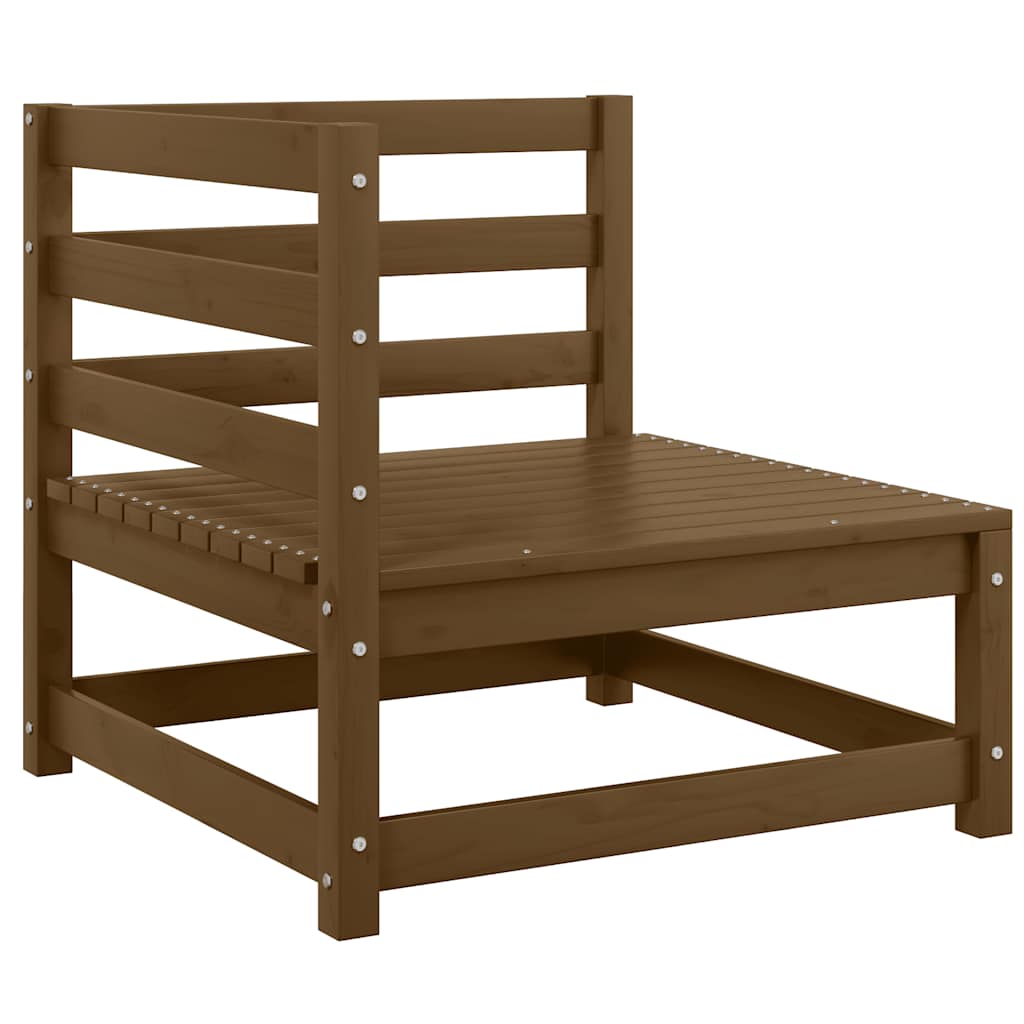 Loungegrupp för trädgården 3 delar honungbrun massiv furu