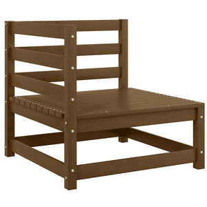 Loungegrupp för trädgården 3 delar honungbrun massiv furu