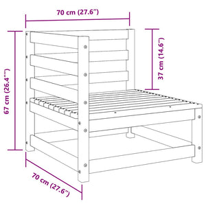 Loungegrupp för trädgården 3 delar svart massiv furu