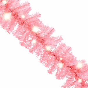Julgirlang med LED-lampor 10 m rosa